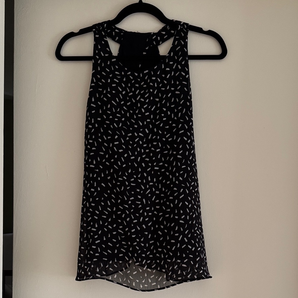 Banana Republic Black and White Patterned Tank Top